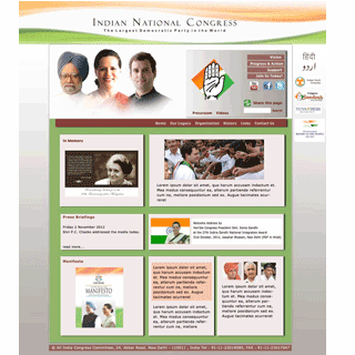 Website design<br>Client: All India Congress Committee