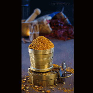 Brass spice measure.<br>Photo Credit - Simi Jois Photography